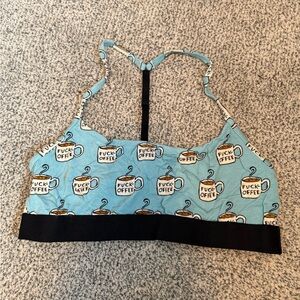 MeUndies Light Blue Coffee Print Bralette